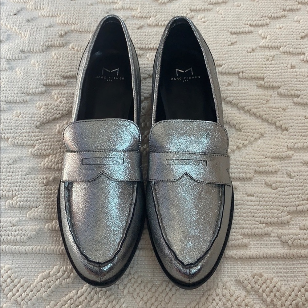 Marc Fisher Silver Loafers!
